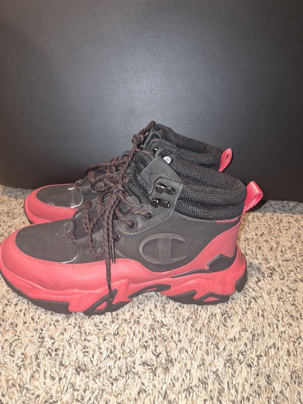 Champion Black & Red High-Top Sneakers